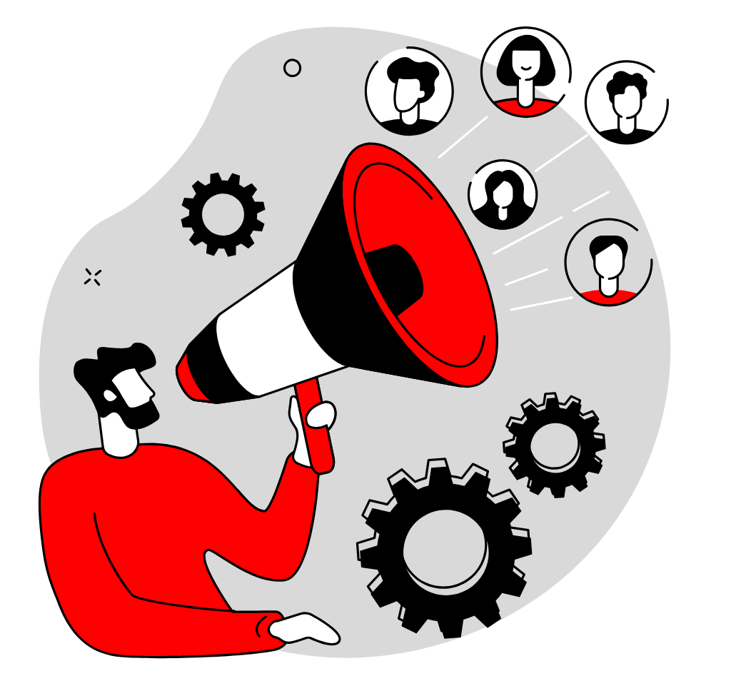 digital marketing agency team working on project